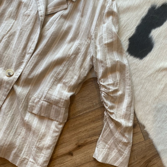 Free People Linen Fern Blazer striped oversized - Picture 5 of 12
